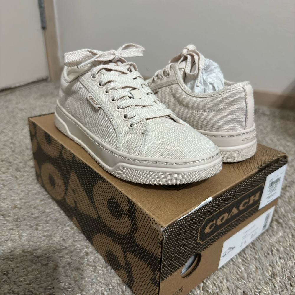 Coach Women's Canvas Sneakers in Chalk